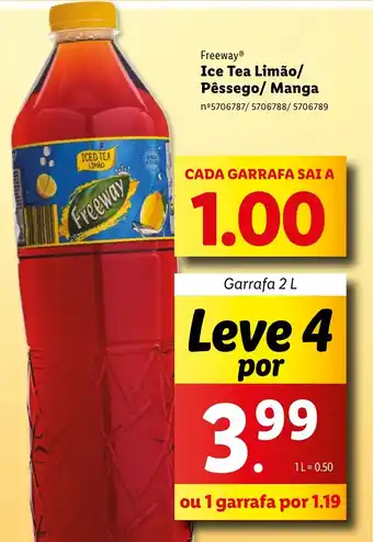 Lidl Freeway Ice Tea Limão/ Pêssego/ Manga Garrafa 2 L promoção
