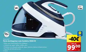 Lidl Silvercrest Ferro de Engomar com Caldeira 3000 W promoção