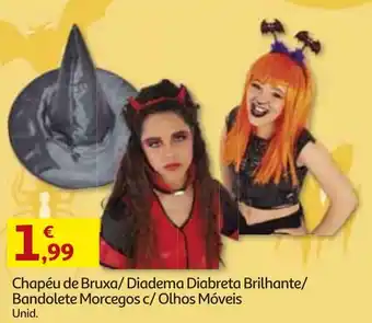 Chapéu de Bruxa/Diadema Diabreta Brilhante/Bandolete Morcegos c/ Olhos Móveis