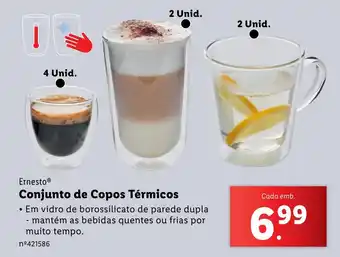 Lidl Ernesto Conjunto de Copos Térmicos promoção