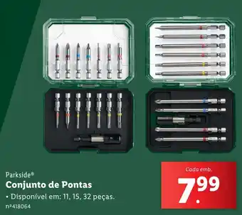 Lidl Parkside Conjunto de Pontas promoção