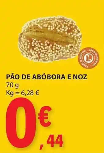 E.Leclerc PÃO DE ABÓBORA E NOZ 70 g promoção
