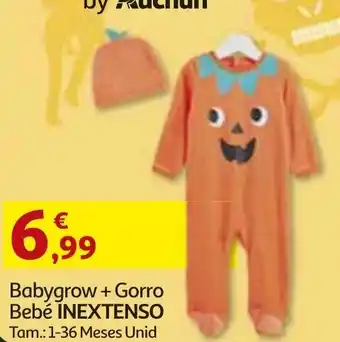Auchan Babygrow + Gorro Bebé Inextenso 1-36 Meses Unid promoção