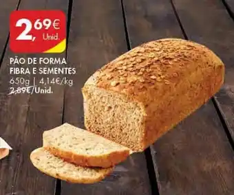 Pingo Doce PÃO DE FORMA FIBRA E SEMENTES 650g promoção