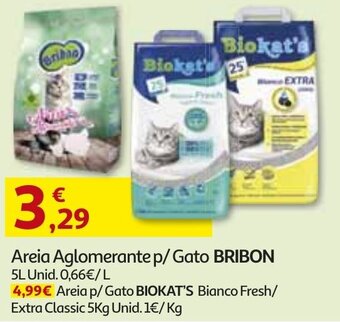 Auchan Areia Aglomerante P/Gato Bribon 5L promoção