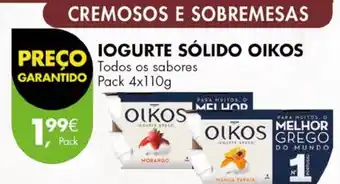 Pingo Doce IOGURTE SÓLIDO OIKOS Todos os sabores Pack 4x110g promoção