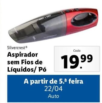 Lidl Silvercrest Aspirador sem Fios de Líquidos/ Pó promoção