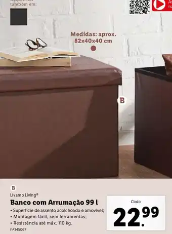 Lidl Banco com Arrumação 99L promoção