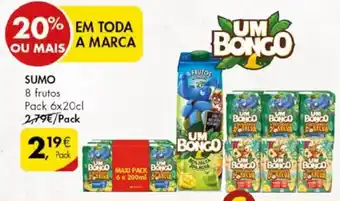 Pingo Doce SUMO 8 frutos Pack 6x20cl promoção