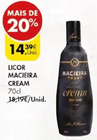 Pingo Doce LICOR MACIEIRA CREAM 70cl promoção