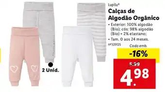 Lidl Calças de Algodão Orgânico promoção