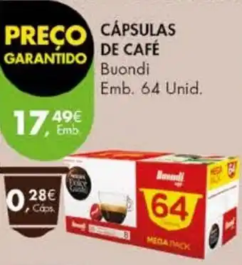 Pingo Doce CÁPSULAS DE CAFÉ Buondi Emb. 64 Unid. promoção