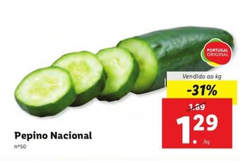 Lidl Pepino Nacional promoção