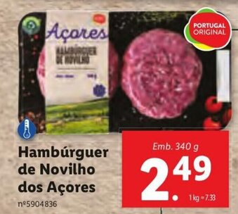Lidl Hambúrguer de Novilho dos Açores 340g promoção