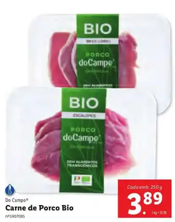 Lidl Carne de Porco Bio promoção