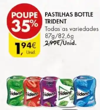 Pingo Doce PASTILHAS BOTTLE TRIDENT promoção