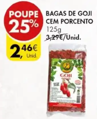 Pingo Doce BAGAS DE GOJI CEM PORCENTO 125g promoção