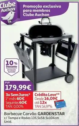 Auchan Gardenstar - barbecue carvão promoção