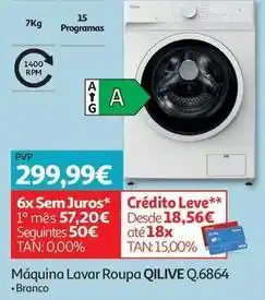 Auchan Qilive - máquina lavar roupa q.6864 promoção