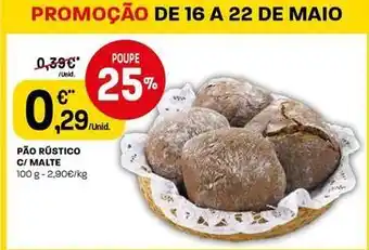 Intermarché Pão rústico c/ malte promoção