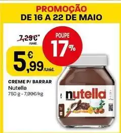 Intermarché Nutella - creme p/barrar promoção