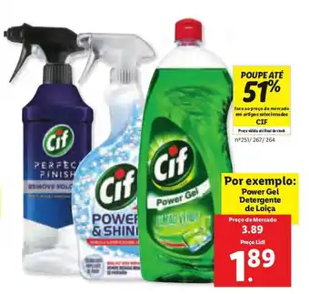 Lidl Cif Power Gel Detergente de Loiça promoção