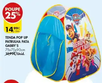 TENDA POP UP PATRULHA PATA GABBY'S 75x75x90cm