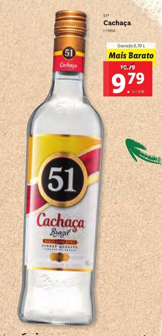 Lidl 51 Cachaça 0,70L promoção