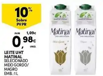 Continente LEITE UHT MATINAL SELECIONADO MEIO GORDO/ MAGRO EMB:1L promoção