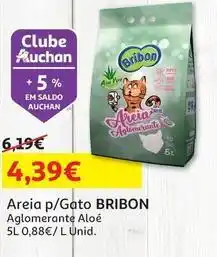 Auchan Bribon - areia p/gato promoção