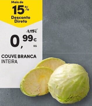 Continente Couve Branca promoção