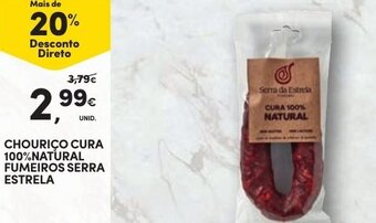 Continente Chouriço Cura 100% Natural Fumeiros Serra Estrela promoção