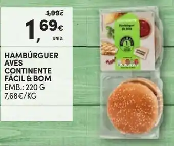 Hambúrguer Aves Continente Fácil & Bom 220g