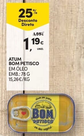 Continente Atum Bom Petisco 78g promoção