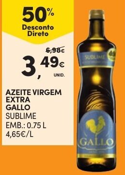Azeite Virgem Extra Gallo Sublime 0.75L