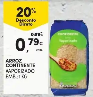 Continente Arroz Continente Vaporizado 1kg promoção