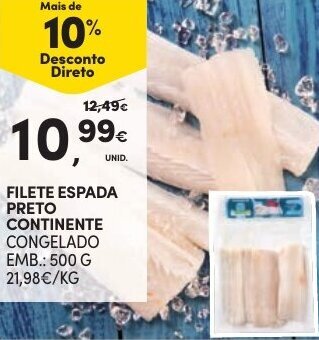 Filete Espada Preto Continente 500g