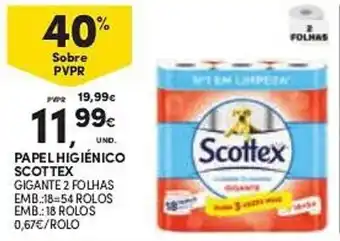 Continente PAPEL HIGIÉNICO SCOTTEX promoção