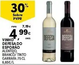 Continente VINHO DEFESA DO ESPORÃO ALENTEJO, BRANCO/TINTO GARRAFA:75 CL promoção