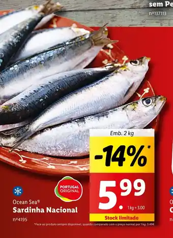 Lidl Ocean Sea Sardinha Nacional Emb. 2 kg promoção