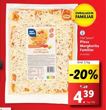 Lidl Chef Select Pizza Margherita Familiar nº167060 Emb. 1,1 kg promoção