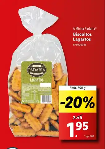 Lidl A Minha Padaria Biscoitos Lagartos Emb. 750 g promoção