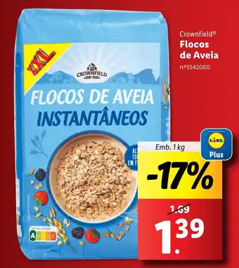 Lidl Crownfield Flocos de Aveia promoção