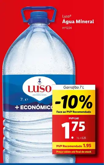 Lidl Luso Água Mineral Garrafão 7L promoção