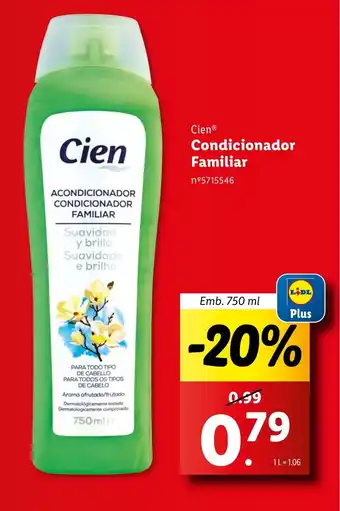 Lidl Cien Condicionador Familiar Emb. 750 ml promoção
