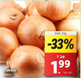 Lidl Cebola Emb. 2 kg promoção