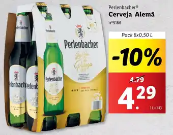 Lidl Perlenbacher Cerveja Alemã Pack 6x0,50 L promoção