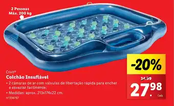 Lidl Crivit Colchão Insuflável promoção