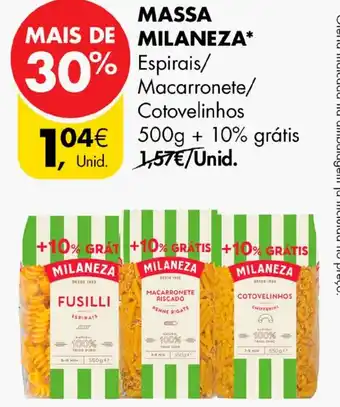 Pingo Doce MASSA MILANEZA promoção