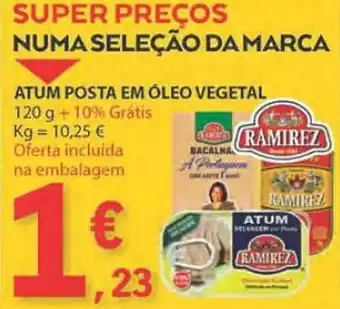 E.Leclerc ATUM POSTA EM ÓLEO VEGETAL 120 g + 10% Grátis promoção